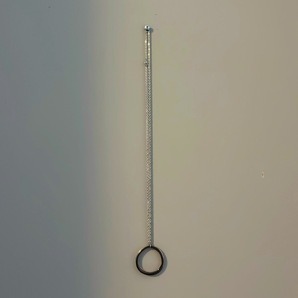Sterling silver triple hoop pendant necklace